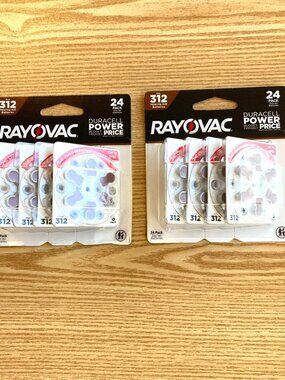 Rayovac 312 Hearing Aid Batteries 2 X 24 Pack, 48 Total Exp 7/29 NEW SEALED